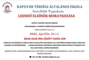 Tájékoztatás - Iskolai beiratkozás 2025.